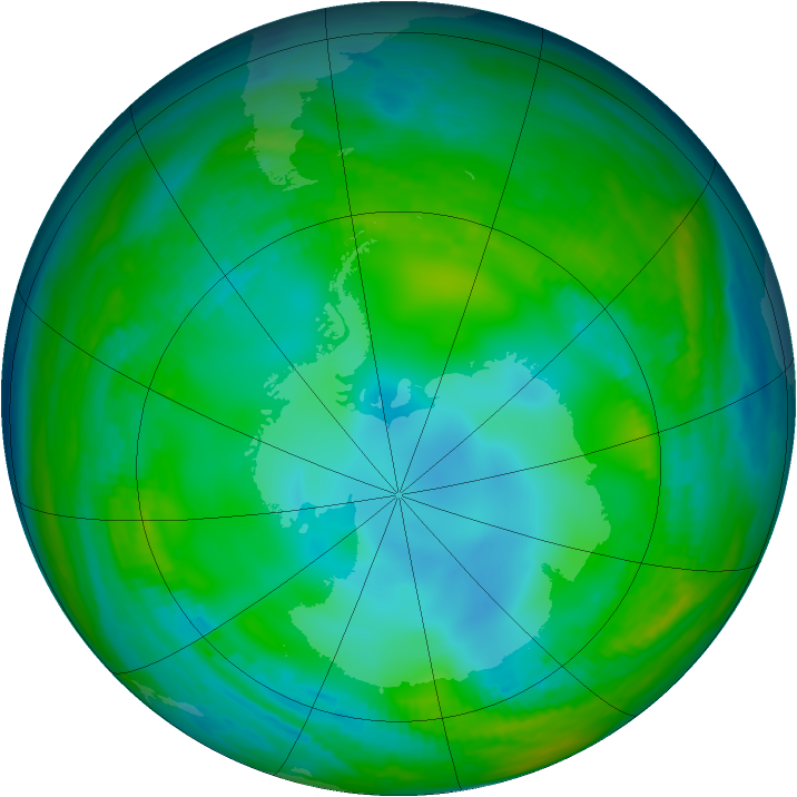 Antarctic ozone map for 24 May 1981